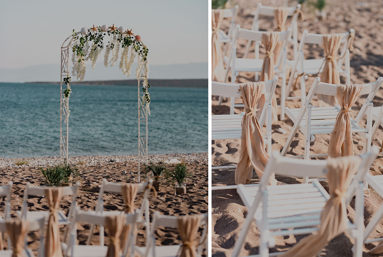beach wedding, symbolic, wedding in nafplio, γάμος στην παραλία, discover nafplio weddings, wedding planning, wedding decoration