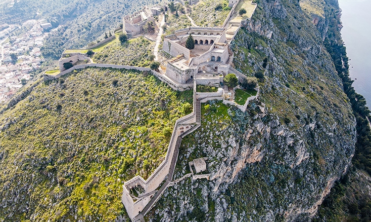 Palamidi aerial photo, Παλαμήδι, Palamidi Nafplio Greece