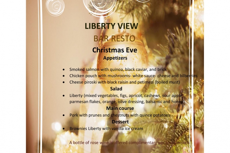 Liberty Christmas Eve Menu
